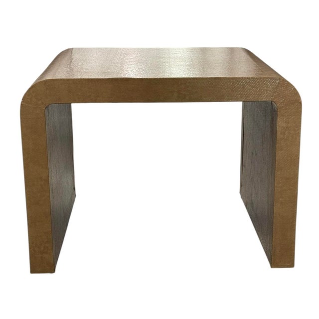 Mid 20th Century Large Snakeskin Occasional Waterfall Table in Tan For Sale - Image 9 of 9