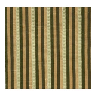 Modern Nancy Corzine Valentine Silk Stripe Cut Velvet Fabric - Endive - By the Yard For Sale