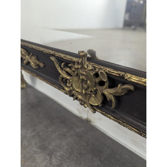 Napoleon III Mirror in Blackened Wood and Bronze For Sale - Image 5 of 7