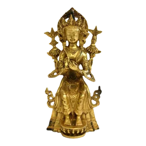 Maitreya Buddha Gilt Bronze Tibetan Statue