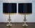 Clear Glass Table Lamps with Black Shades, Set of 2 For Sale - Image 4 of 14