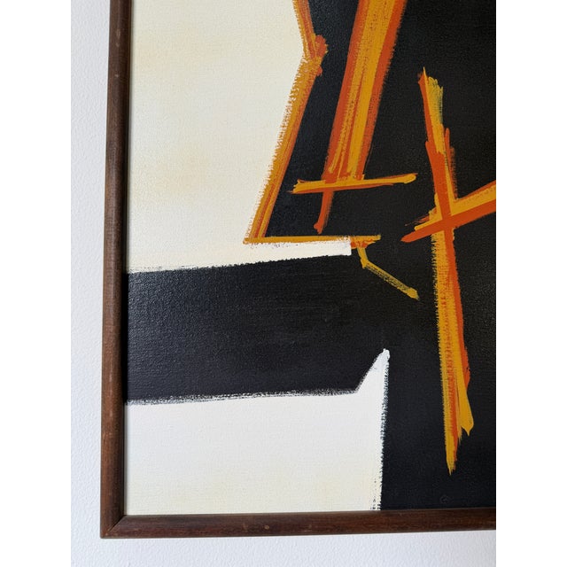 Orange Taogaea (Eddie Powell, 1938–2012) Abstract Expressionist Oil Painting on Canvas - Framed For Sale - Image 8 of 15