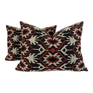 Schumacher "Andean Tribute Embroidery" 16"x20" Pillows-a Pair For Sale