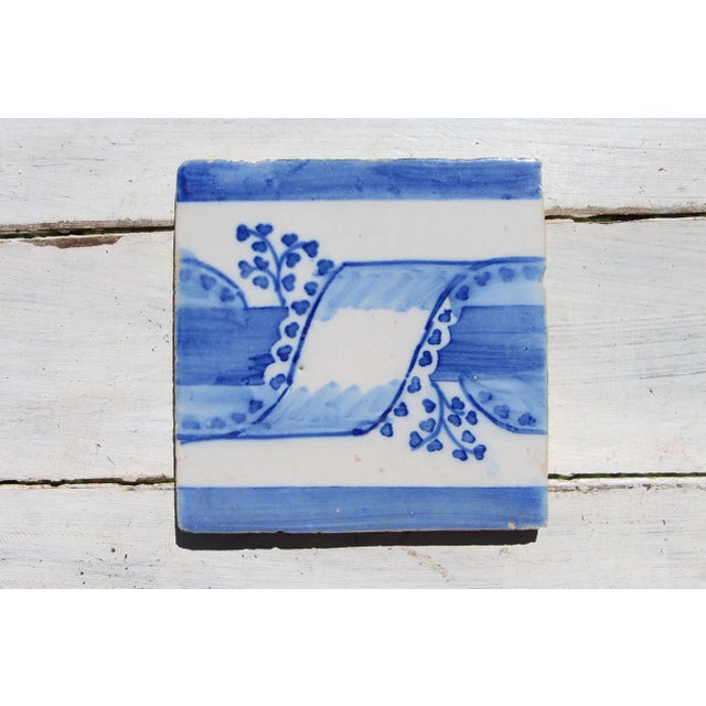 19th Century Antique Ribbon Portuguese Tile For Sale - Image 6 of 6