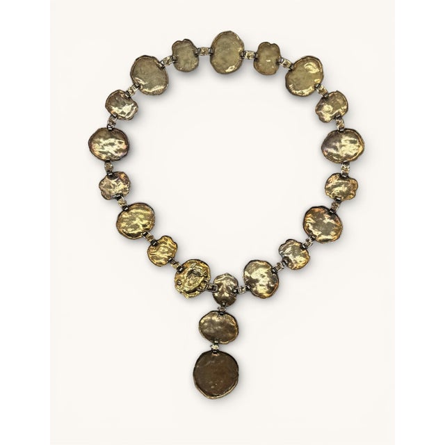 Brutalist Gold Nugget Style Decorative Circular Chain For Sale - Image 10 of 14