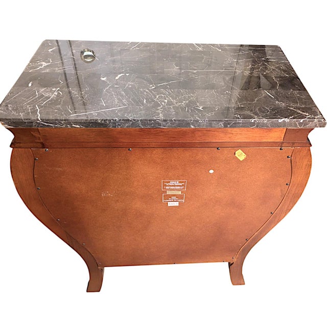 Bombay Traditional Bombe Chest With Marble Top and Brass Hardware 2003 For Sale - Image 10 of 11