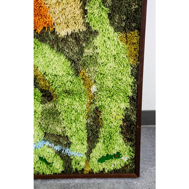 Mid Century Modern Tapestry Wall Hanging Rug Abstract Golf Course Links Shag 5x4 For Sale In Sacramento - Image 6 of 12
