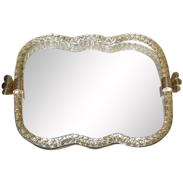 1950s Traditional Murano Twisted Glass Rope Mirrored Vanity Tray Chairish