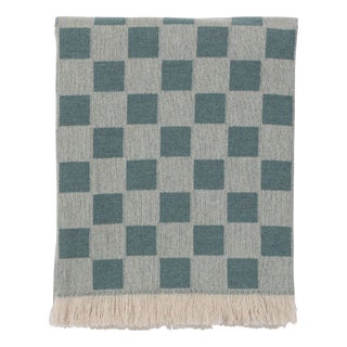 Green Checkered Plaid in Cashmere and Wool by Villa Como For Sale