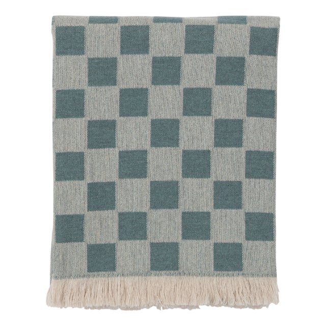 Green Checkered Plaid in Cashmere and Wool by Villa Como For Sale