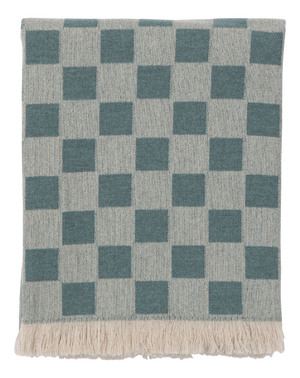 Green Checkered Plaid in Cashmere and Wool by Villa Como