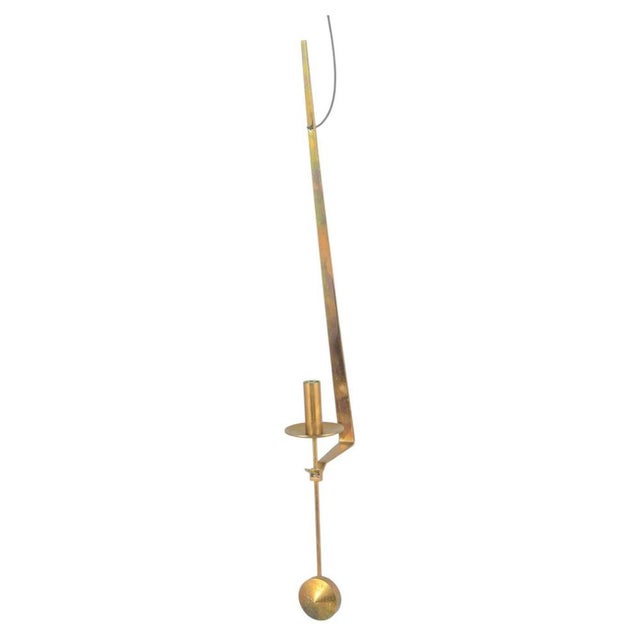 Wall Candleholder in Brass with Pendulum Suspension by Pierre Forsell for Skultuna, 1960s For Sale - Image 6 of 6