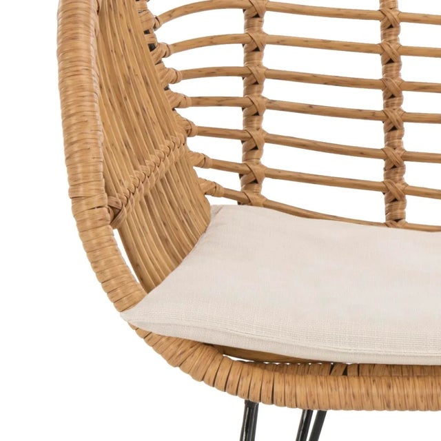 Brown Modern Rattan Lounge Set in Light Brown & Beige - 3 Pieces For Sale - Image 8 of 10