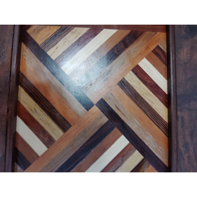 This is a Vintage Mid-Century Decorative Parquetry Serving Tray by Don Shoemaker for SENAL, S.A. Circa. This is a long...