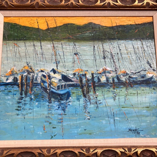 Original 16 x 20 painting on canvas board Signed & dated bottom right Overall size with frame is 24 x 28