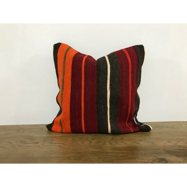 Turkish Stripe Design Tribal Kilim Pillow Cover For Sale In Phoenix - Image 6 of 6