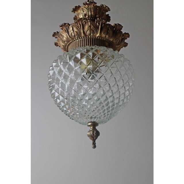 Hollywood Regency Gilded Pineapple Lantern Lamp from Massive, Belgium, 1970s For Sale - Image 9 of 18