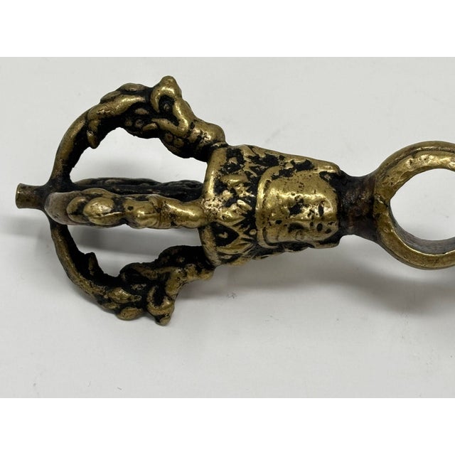 1900 - 1909 Asian Tibetan Meditation Prayer Ghanta Bell Antique Bronze Buddhist Bell For Sale - Image 5 of 12