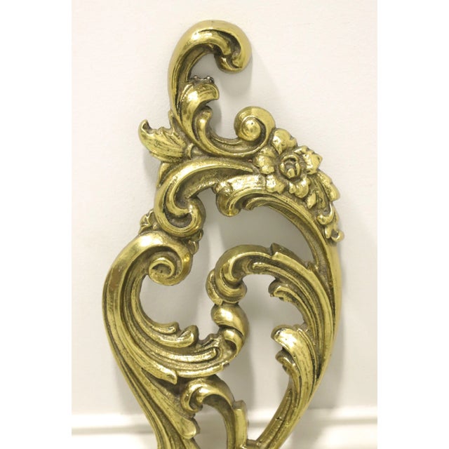 Antique 1920's Solid Brass Rococo Style Candle Wall Sconces - Pair For Sale - Image 4 of 10