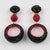 Richard Kerr Richard Kerr Dangle Red and Black Crystal Jeweled Clip Earrings For Sale - Image 4 of 7