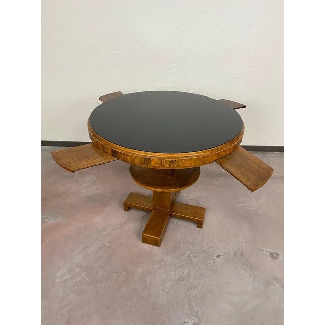 Black Art Deco Card Table with Black Glass Top, 1930s For Sale - Image 8 of 11