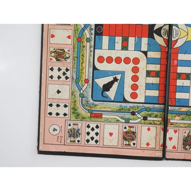 1900 - 1909 1905 Graphic Junior Combination Board Game Parcheesi Double Sided For Sale - Image 5 of 10