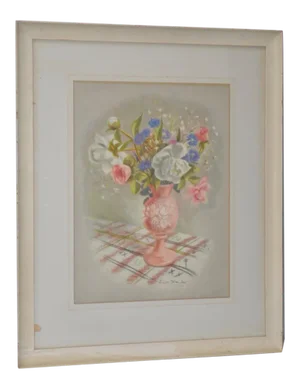 Lucile Blanch (1895-1981) Pastel Floral Still Life c.1940s