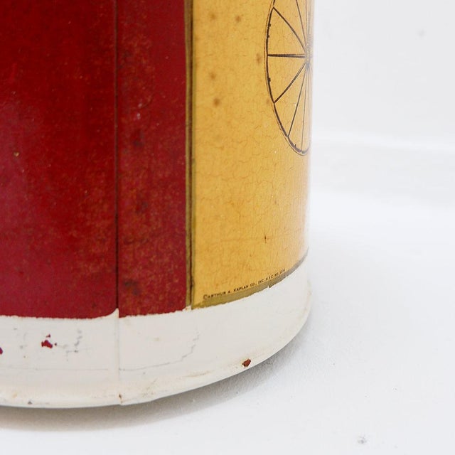 Metal Metal Wastepaper Basket with Light Brett Lithograph Print by Arthur A. Kaplan Co. For Sale - Image 7 of 11
