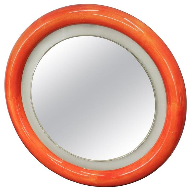 Italian Space Age Illuminated Round Wall Mirror, 1970s For Sale - Image 13 of 13