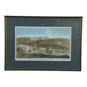 Antique 1693 John Slezer Prospect of Edinburg Dean Landscape Engraving, Framed