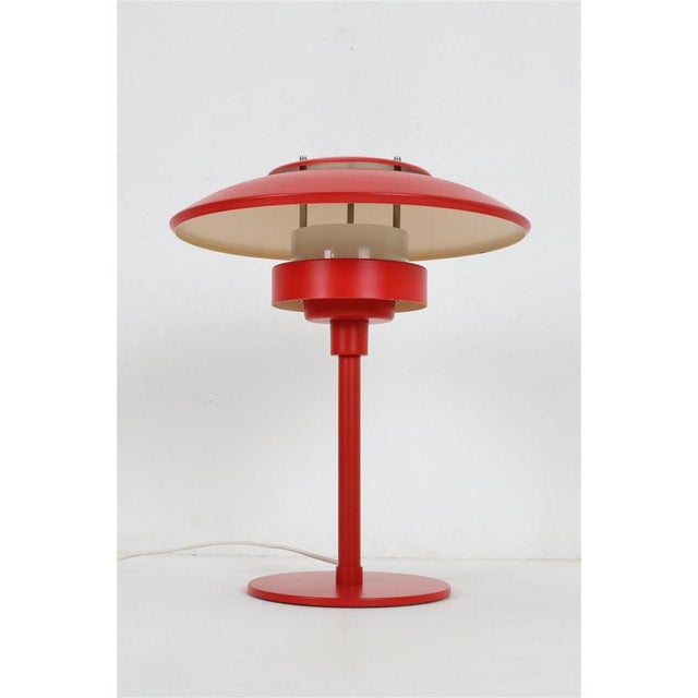 1970s-1980s lyskær belysning, denmark. Materials: steel with acrylic glass diffuser. Exterior professionally repainted...