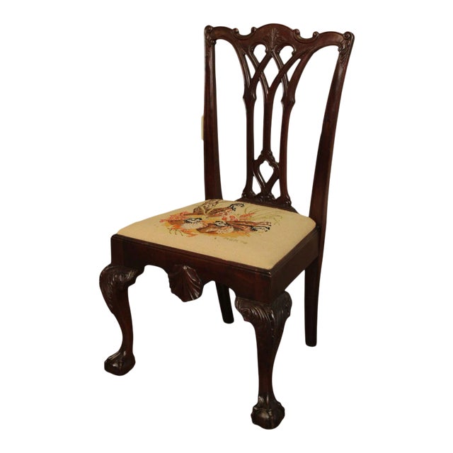 Antique Chippendale Style Centennial Period Mahogany Ball & Claw Chair For Sale