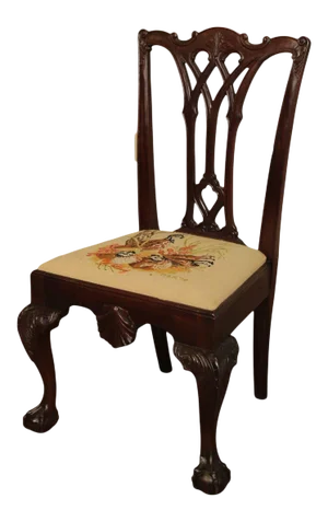 Antique Chippendale Style Centennial Period Mahogany Ball & Claw Chair