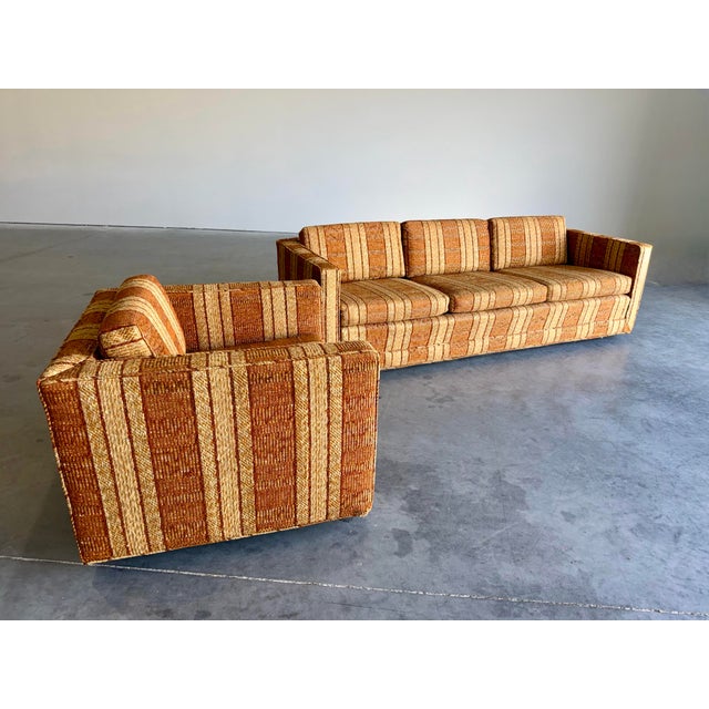 Mid-Century Modern Mid Century Modern Founders Furniture Nubby Striped Sofa For Sale - Image 3 of 11