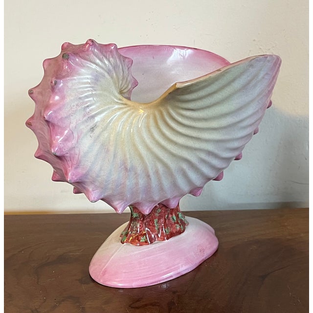 Ceramic Antique 19th Century Wedgwood Pearlware Centerpiece - Pink Nautilus Sea Shell Compote Tureen For Sale - Image 7 of 16