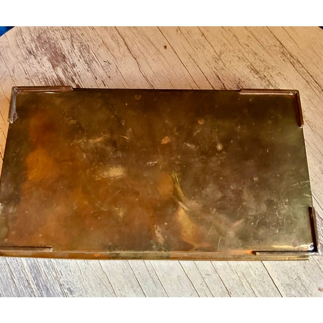 1950s 1950s Mid Century Los Castillo's Style Mixed Metal and Inlaid Stone Box For Sale - Image 5 of 6