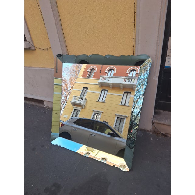 Wall Mirror in Sage Green Glass by Pietro Chiesa for Fontana Arte, 1940s For Sale - Image 9 of 12