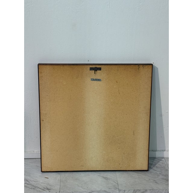 Mid-Century Modern Mid-Century Square Mirror With Red Backing, Italy 1970s For Sale - Image 3 of 6