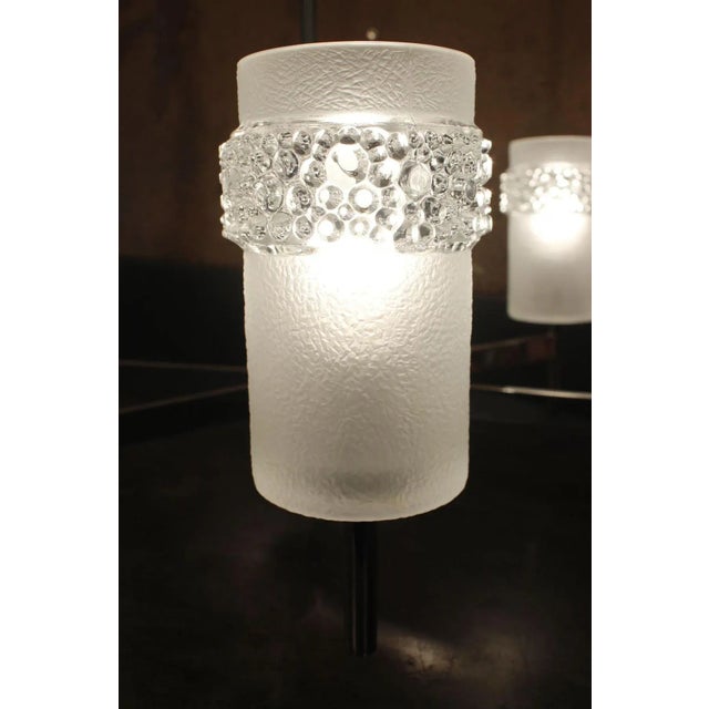 Space Age Chrome & Frosted Glass Chandelier from Hillebrand Lighting, Germany, 1960s For Sale - Image 6 of 17