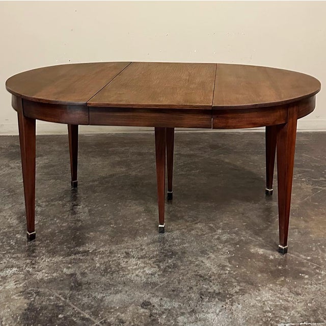 Antique French Empire Style Walnut Dining Table With Leaf For Sale - Image 10 of 12