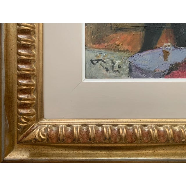 Bruno Paoli "Withdrawal" Original Italian Modern Figurative Portrait, 20th Century Florence Italy Fine Art Painting, Oil on Board, 27.5x23.5" For Sale In Monterey, CA - Image 6 of 8