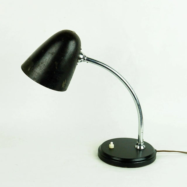 Industrial Black Bauhaus or Industrial Style Table or Desk Lamp, 1930s For Sale - Image 3 of 8