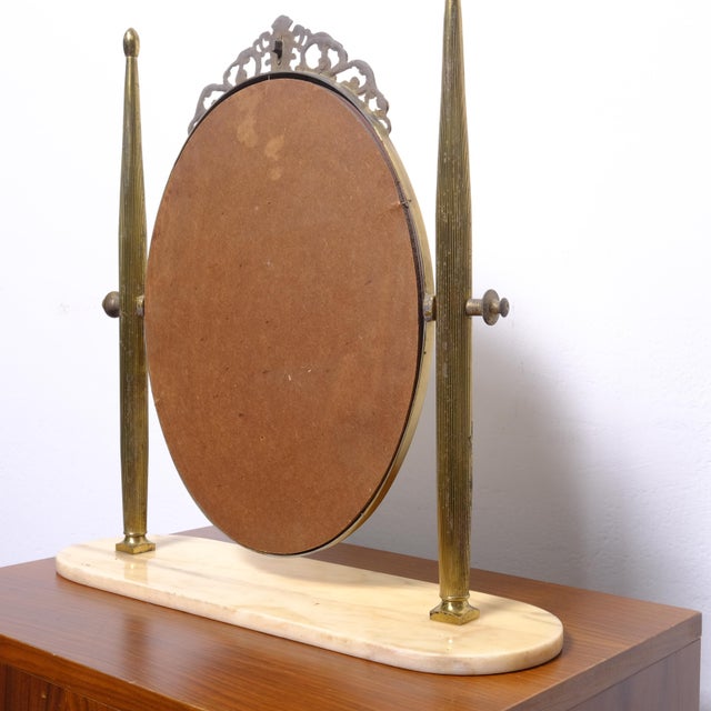 Italian Brass Vanity Mirror, 1950s For Sale - Image 13 of 14