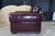 Whittemore-Sherrill Burgundy Leather Library Club Chairs & Ottoman Set- 3 Pieces For Sale - Image 9 of 10