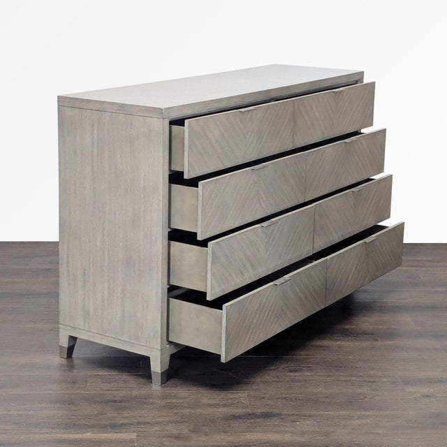 Modern Williams Sonoma Home 8-Drawer Modern Gray Wood Dresser For Sale - Image 3 of 12