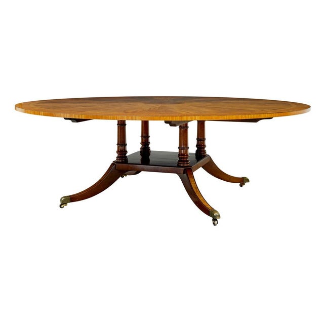 large 20th century sheraton inspired dining table circa 1990. we are pleased to offer this large english made dining table...