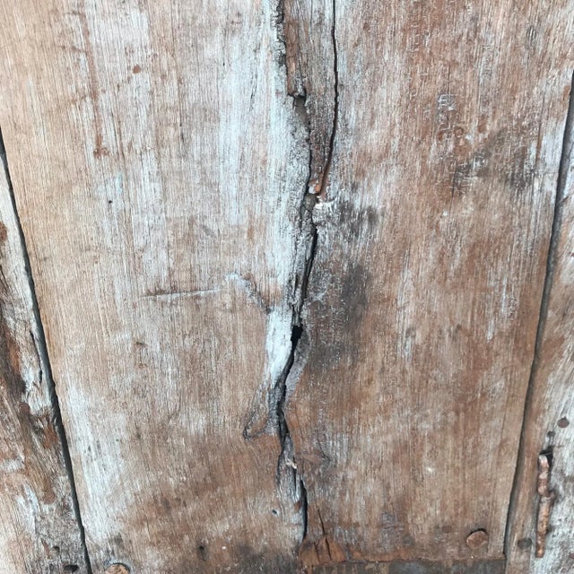 Green 1920s Jalisco Hacienda Old Rustic Door Solid Mesquite Wood Mexico For Sale - Image 8 of 11