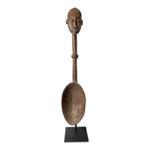 African Baule Ceremonial Spoon on Custom Mount