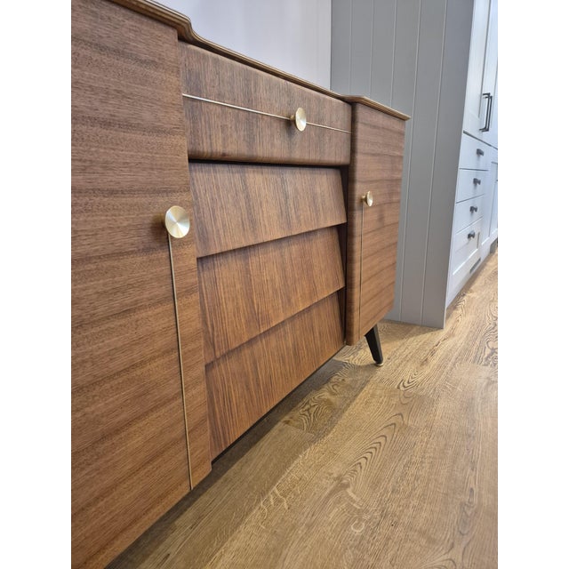 Brown Mid-Century Walnut Beehive Sideboard from Beautility, 1960s For Sale - Image 8 of 18