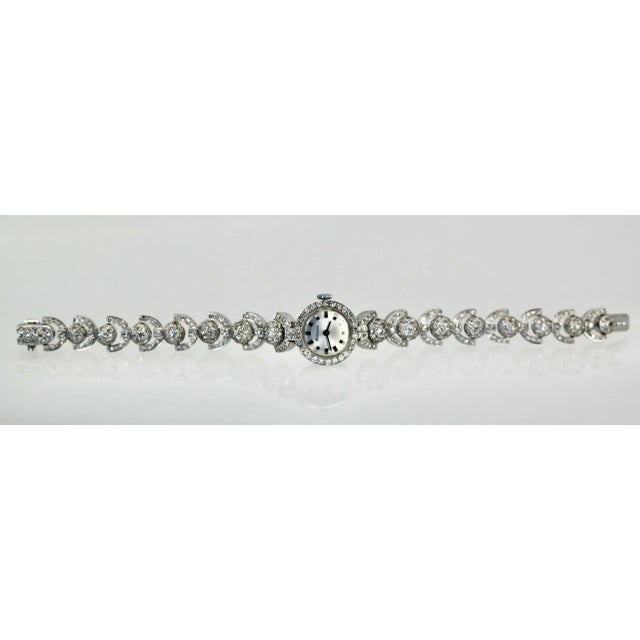Silver 1950’s Ladies Unique Diamond Cocktail Watch For Sale - Image 8 of 10